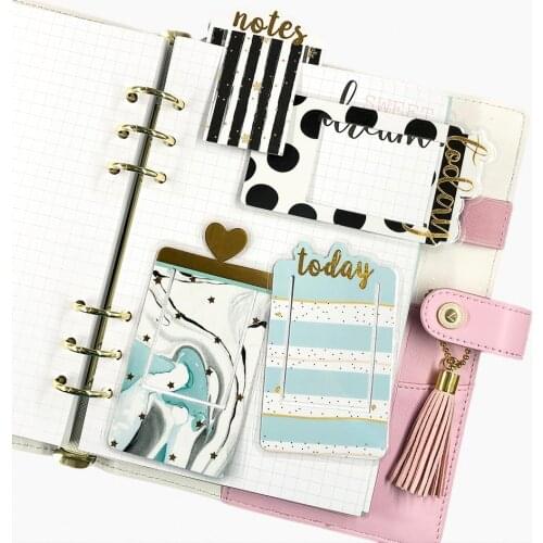 Fromthenon Plastic Covered Bookmark Notebook And Journals Clip Index Divider Planner Accessories Cute School Stationery Supplies