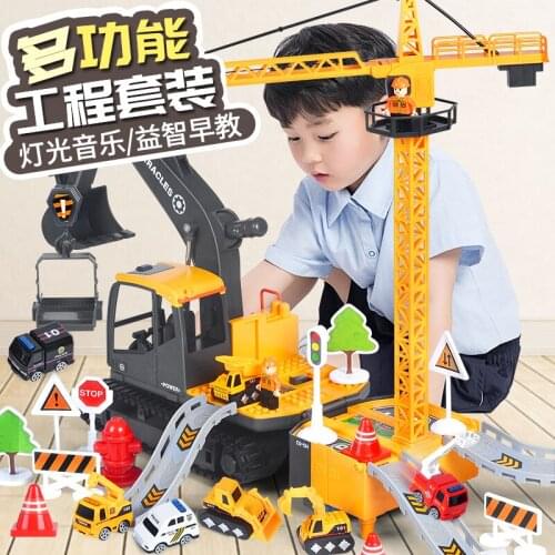 Bulldozer Toy Big Truck & Diecast Car Excavator Model Scale Vehicles Carrier Truck Engineering Car Toys Caterpillar Tractor