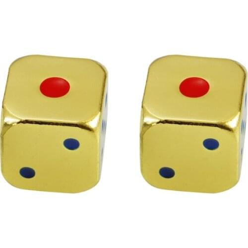 094C 2Pcs/Set 6 Sided Number Color Alloy Dice Party Family DIY Games Engraving Educational Toys Accessaries