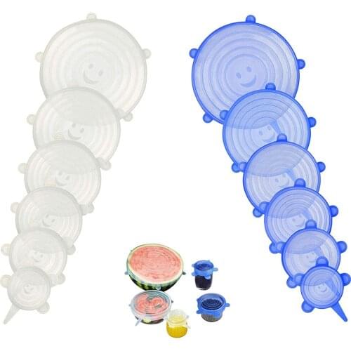 12 Pcs Silicone Stretch Lids Various Sizes Food Storage Lid Saver Covers Wrap for Bowls,Dishes,Jars,Cups,Mugs and Containers