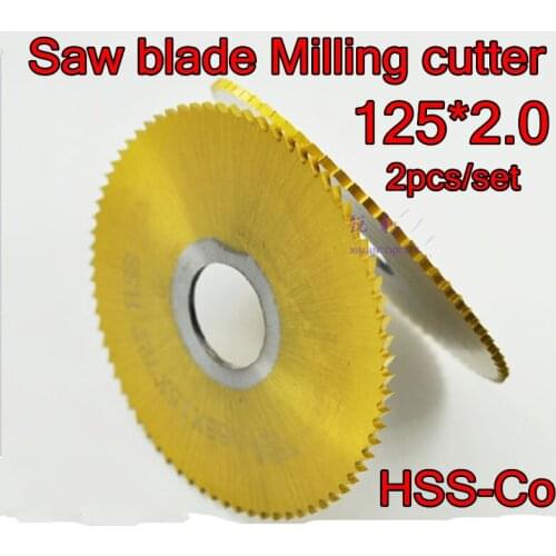 125*2.0*27mm Inner hole 72T 2 pcs/set HSS Co5% M35 Saw blade milling cutter Processing stainless steel alloy steel, etc