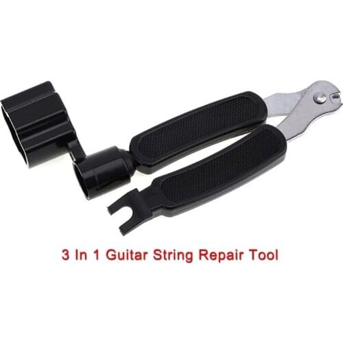 3 in 1 String Cutter Guitar Peg Winder Pin Puller Tool Kit for Acoustic Instruments