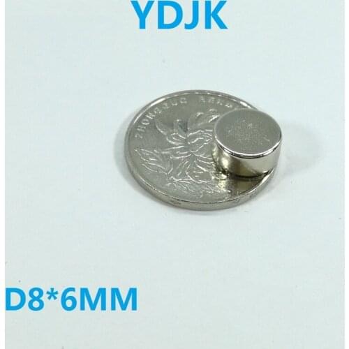 50 100PCS/LOT Neodymium Magnet 8*6 Disc Rare Earth MAGNET 8x6 N35 NdFeB Magnets 8 x 6 magnetic material