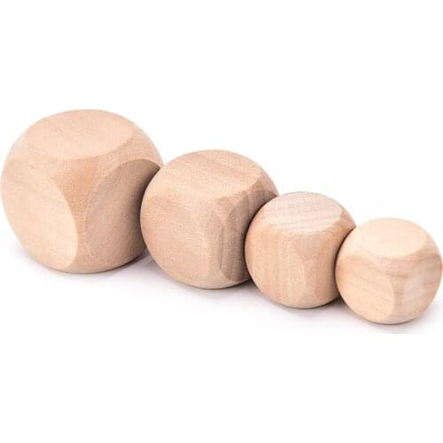 6 Sided Dice Wood Dice Blank Faces For Printing Engraving Kid Toys Game 18mm 20mm 25mm 30mm Entertainment Game Dice