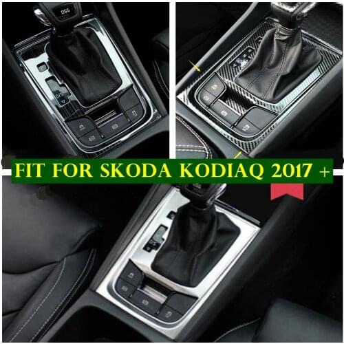 Lapetus Auto Center Control Gear Shift Decoration Cover Trim Stainless Steel Fit For Skoda Kodiaq 2017 - 2020 Auto Accessories