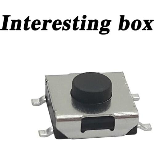 Free shippingTS-E004 touch switch 6.2*6.2*3.1 four-foot black button button flat seat patch SMD disc braid DIY handmade accessor