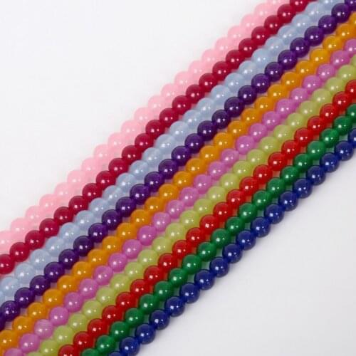 Dia 6mm Natural Stone Hole 1mm Round Dyed Synthetic Beads Pick 10 Colors DIY Jewelry Bracelet Necklace Handmade Making