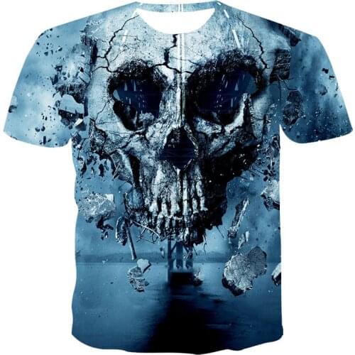 Summer Casual Men Women Anime T Shirt Fashion 2021 New Short Sleeve Creativity Skull Print T-Shirts The 3D Printing Streetwear