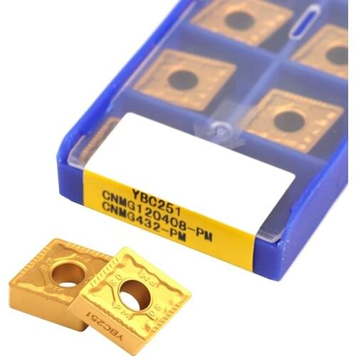 10PCS CNMG120404/120408/120412-PM YBC251 CNMG120404/120408/120412-PM YBC252 Carbide CNC insert,suitable for cutting series lathe