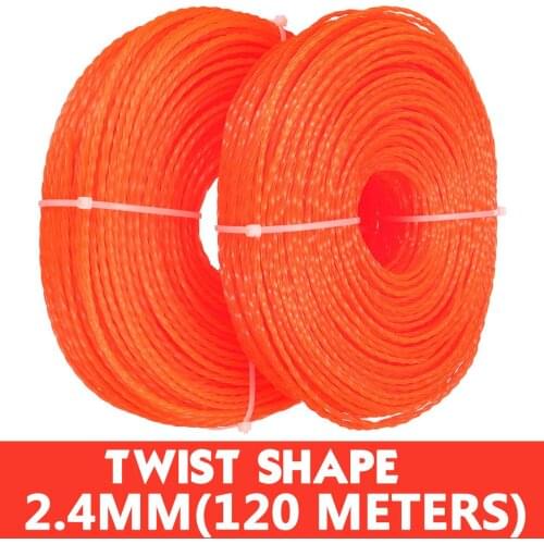 2.4/2.7/3.0mm Grass Trimmer Line Strimmer Brushcutter Trimmer Nylon Rope Cord Line Long Spiral Twist Design Roll Grass Rope Line