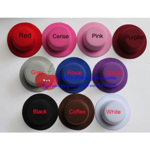 Small Top Hat Mini Top Hat Fascinator Tiny Top Hats For Headwear Free Shipping 20pcs/lot #11Color
