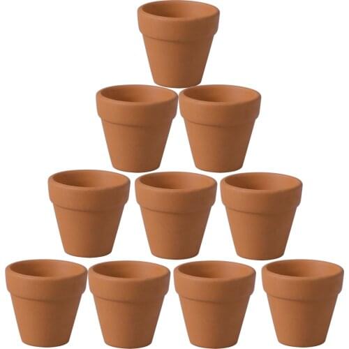 WINOMO 10Pcs 4.5x4cm Small Mini Terracotta Pot Clay Ceramic Pottery Planter Cactus Flower Pots Succulent Nursery Pots