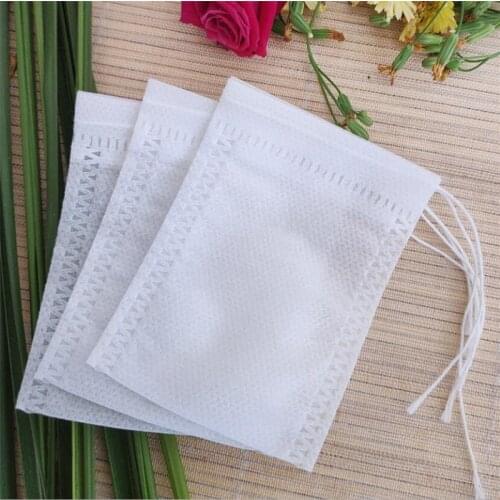 Tea Bags 100Pcs/Lot Empty Scented Drawstring Pouch Bag 5*7CM Seal Filter Cook Herb Spice Loose Coffee Pouches Tools