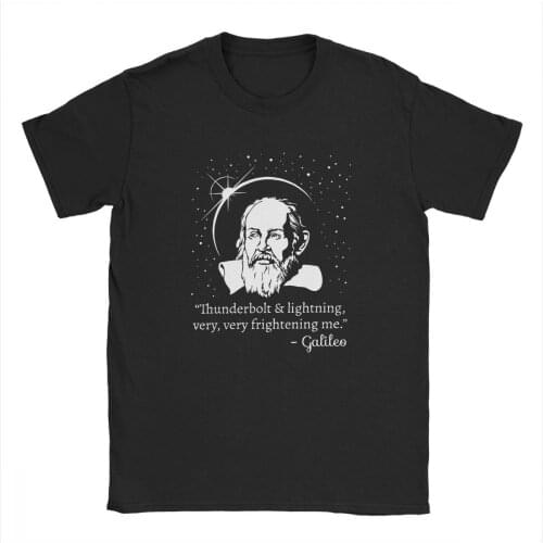 Graphic Men T Shirt Thunderbolt And Lightning Tops Galileo Distressed Astronomy Cotton Tees O Neck T-Shirt Gift Streetwear