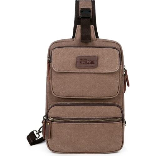 Men Canvas Chest Bag Daily Outdoor Crossbody Bags Casual Shoulder Backapacks Portable Cycling Bags Male Sports Messenger Bags