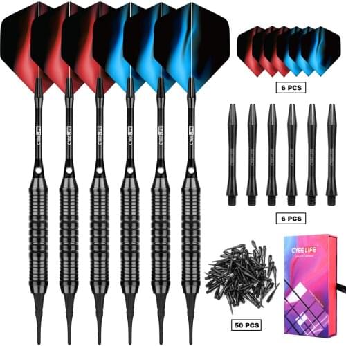 CyeeLife 16g Darts Set Multiple Styles Darts Flights Professional Soft Plastic Tips Set For Electronic Dartboard Accessories