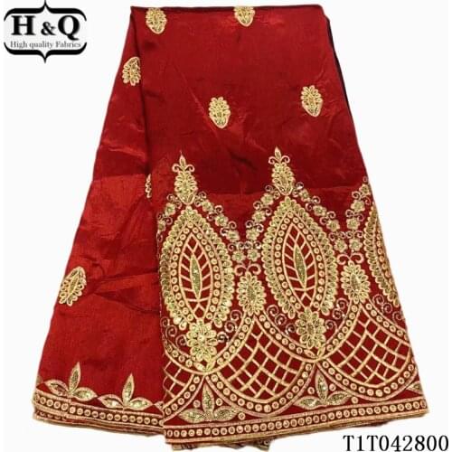 H&Q latest african george satin lace fabric 2021 high quality embroidery blouse indian nigerian slik laces fabrics 5 yards T0525