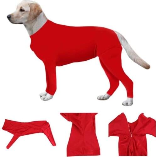 Pet Clothes Dogs Jumpsuit Post Operative Protection Long Sleeves Bodysuit Post Surgery Recovery Suit For Dog Solid Clothes