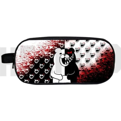 Cute Cartoon Make Up Box Danganronpa Monokuma Pencil Case 3D Print Anime Multifunctional Stationery Large Capacity Stationery