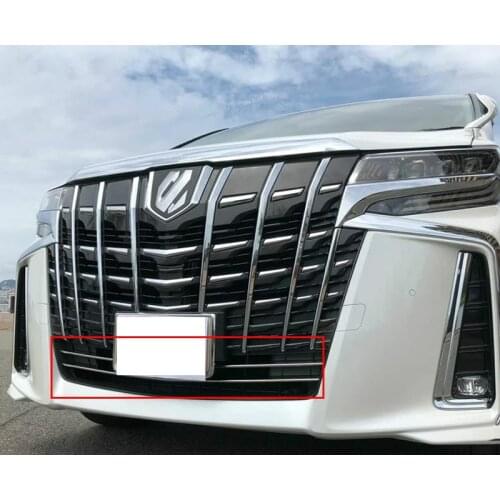 2PCS STAINLESS STEEL FRONT LOWER MESH GRILLE COVER TRIM GUARD MOLDING ACCESSORIES For Toyota Alphard AH30 2019 Sport Edition
