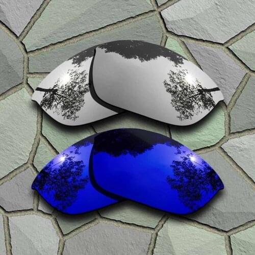 Chrome&Violet Blue Sunglasses Polarized Replacement Lenses for Oakley Half Jacket 2.0