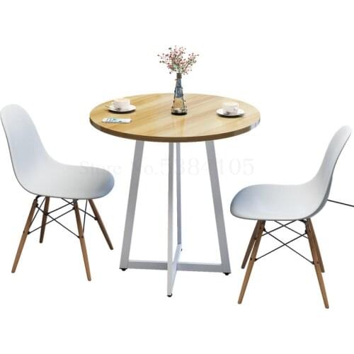 Simple casual coffee table small apartment dining table negotiation table reception table and chairs balcony table