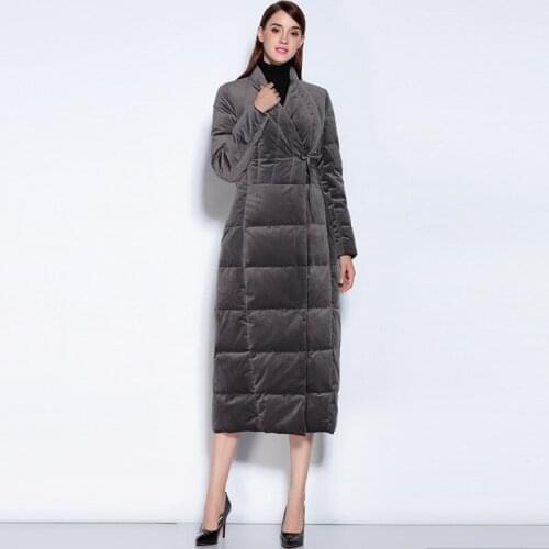 Down Women Jacket Slim X-long Coat Female Jacket Taffeta Winter Warm Duck Down Jackets Outwear Doudoune Femme Yr16032 s