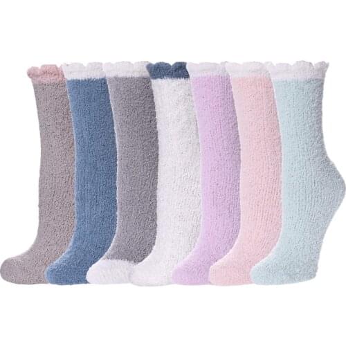 RMSWEETYIL Cozy Fuzzy Slipper Socks Warm For Women Cute Soft Fluffy Winter Comfy Thick Fleece Teen Girls Cabin House Lounge Sock
