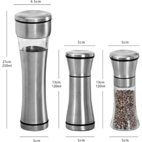 Stainless Steel Manual Salt & Pepper Mill Grinder Spice Kitchen Tools Accessories for Cooking Finether Pepper Grinder