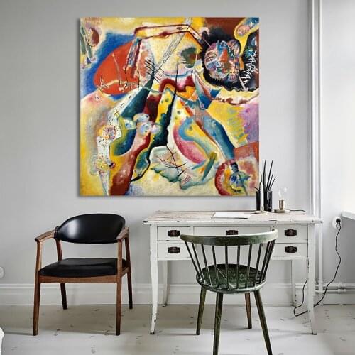 Handmade Wassily Kandinsky Geometric Abstracwall Wall Paintings Canvas Art Paintings For Living Room Home Decor