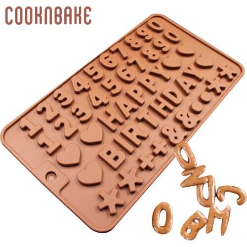 Silicone Chocolate Mold Letters Fondant Cake Decorating Molds Happy Birthday Cake Baking DIY Tool Candy Biscuit Mould 2 kinds