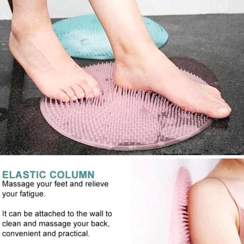 Silicone Bath Massage Cushion Brush Anti-slip for Lazy Wash Feet Clean Dead Skin Bathroom MH88