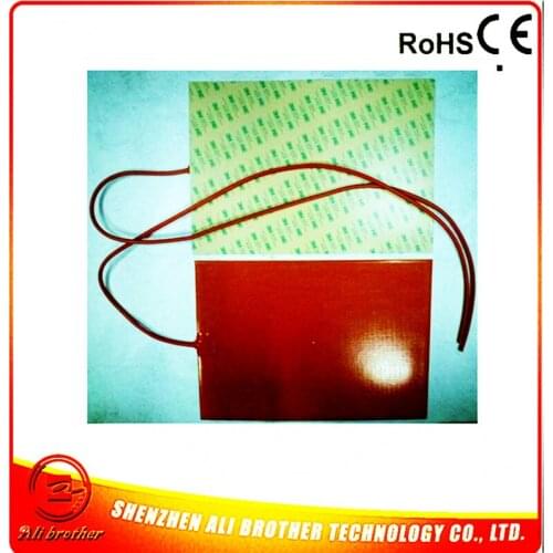 Silicone Rubber 3D Printer Heater 230v 1400w 400*500*1.5mm adhesive 1face 100k thermistor 1000mm lead come out from short side