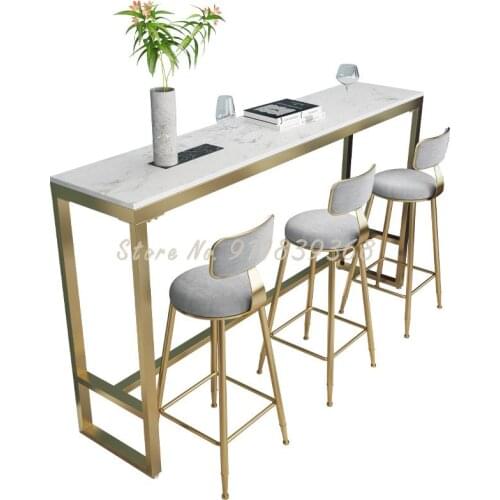Marble Bar Table High Foot Table Family Bar Table Chair Balcony Window Wall Long Table High Partition Long Table