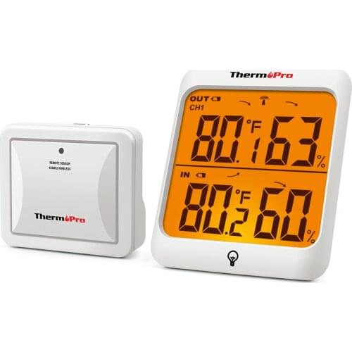 ThermoPro TP63C Hygrometer Thermometer Humidity Gauge 60M Wireless Digital Thermometer Weather Station With Back Light