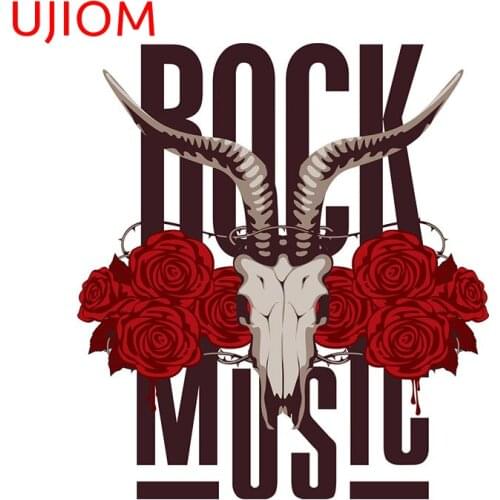 UJIOM Goat Skull and Roses Living Room Decoration Bedroom Accessories Wall Sticker Kitchen Bathroom Decor Poster Decal Wallpaper