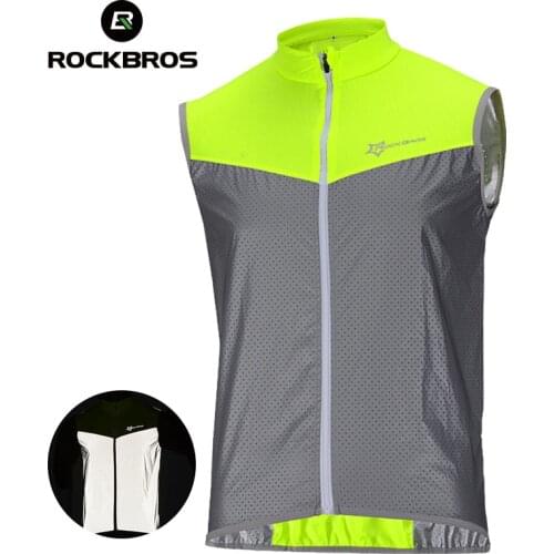 ROCKBROS Bike Jersey Men Women Reflective Bicycle Vest Breathable Warning Safety Sleeveless Jacket Cycling Wearing Shorts Tops