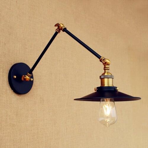 Black Aplik Retro Loft Vintage Wall Lamp Swing Long Arm Wall Light LED Edison Industrial Wall Sconce Arandela Lamparas De Pared