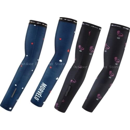 Morvelo Ice Fabric Breathable UV Protection Running Arm Sleeves Fitness Basketball Elbow Pad Sport Cycling Outdoor Arm Warmers
