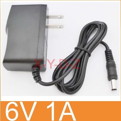 1pcs 6V1A 100% New AC 100V-240V Converter power Adapter DC 6V 1A 1000mA Power Supply US Plug DC 5.5mm x 2.1mm