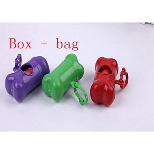 100pcs/lot Fast shipping Bones type Dog Pet waste box With waste bags poop bag pet pooper scoopers random color