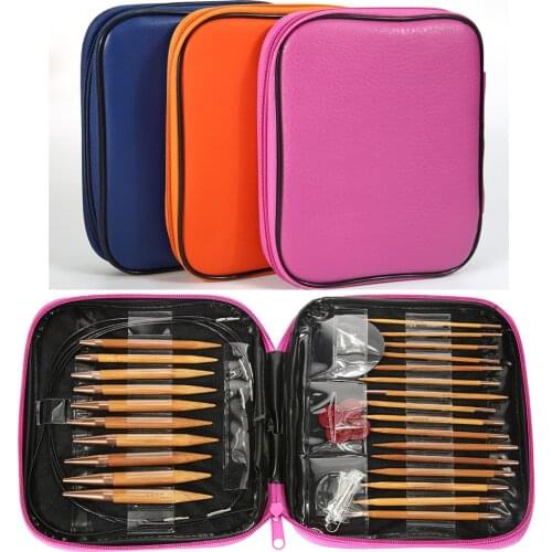 12/20/26Pcs Aluminium Circular Kntting Needle Set Detachable Ring Crochet Hook Set Yarn Weave Knitting Tools Sewing Accessories