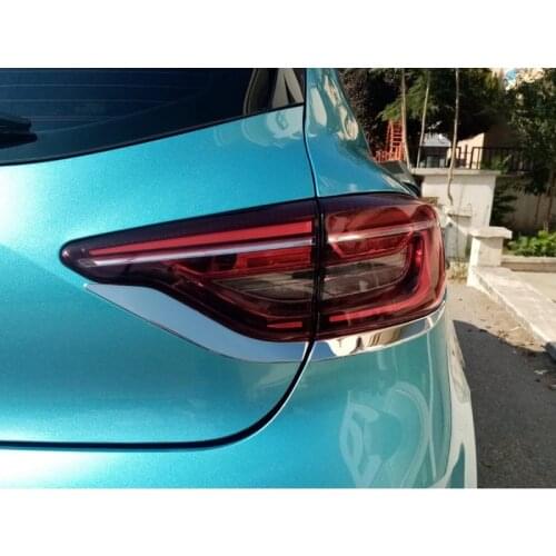 For Renault Clio 5 HB Rear Light Stop Six 4 Pieces Frame Stainless Steel Car Exterior Accessories Modified Chrome Molding Styling High Quality 2019 After