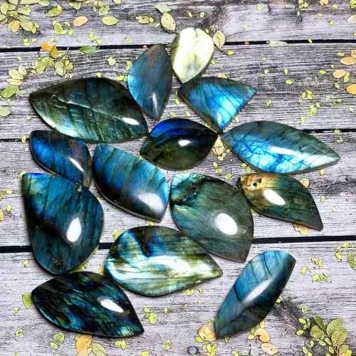5pcs 100% Nice Natural Heavy Flash Labradorite Crystal Cabochon Gemstone Colored Light Moonstone Home Decoration Wholesale