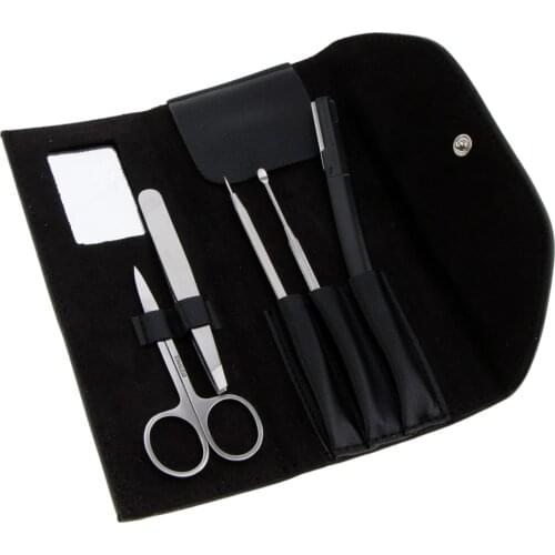 5 In 1 Eyebrow Scissor Tweezer Shaver Trimming Kit Ance Needle Extractor Ear Spoon Stainless Steel Tools Grooming Set