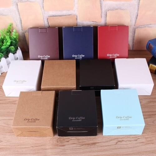 50 Pieces Paperboard Box For Packing Drip Coffee Paper Filters Coffee Bean Packaging Bag Kraft Paper Boxes High Quantity Gift