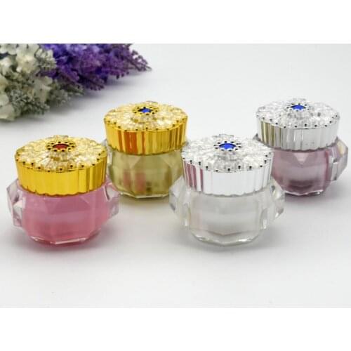 10G gold/silver mooncake shape plastic jar cream jar for sample/eye cream/art nail/essence cosmetic packing