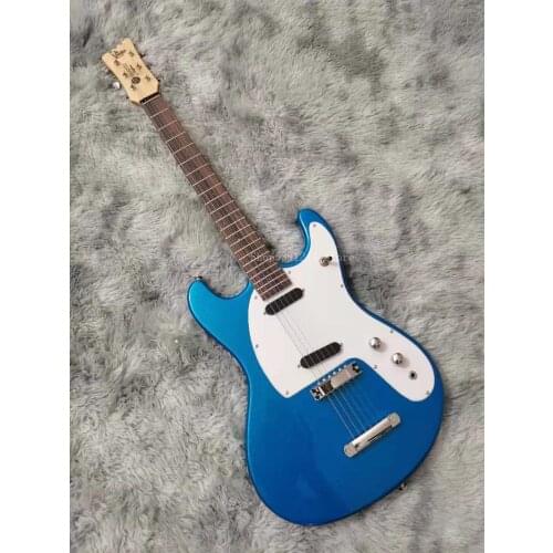 Free transportation, 6-string electric guitar, metallic blue, customizable