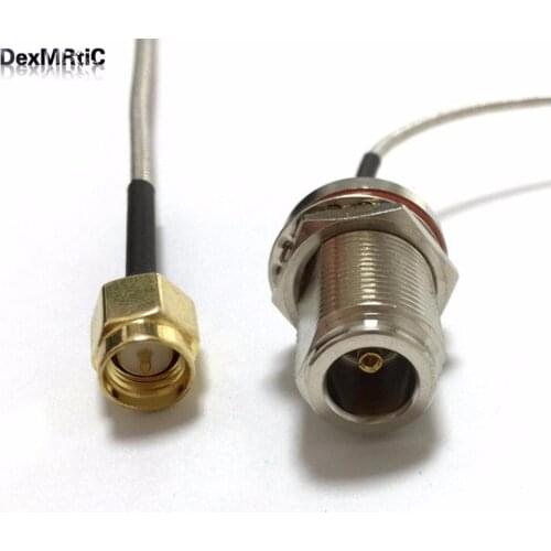 Wireless Modem Cable SMA Male to N type Female bulkhead Pigtail Cable RG405.086" 20cm 8"/30cm/50cm/100cm wholesale price