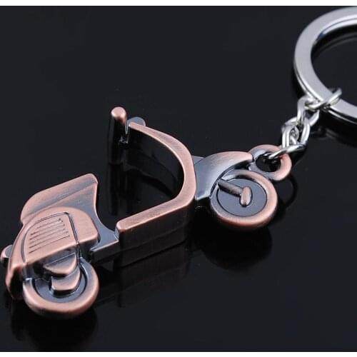 Cindiry Antique Bronze Plated Vespa Motorbike Key Chain Personality Motorcycle Keychain For Ladies High Quality P